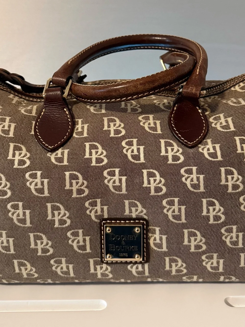 Dooney & Bourke Brown Monogram Satchel